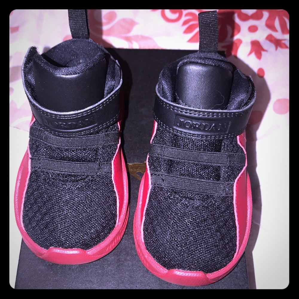Super Cute Brand New Baby Jordan Red Black Size 5C